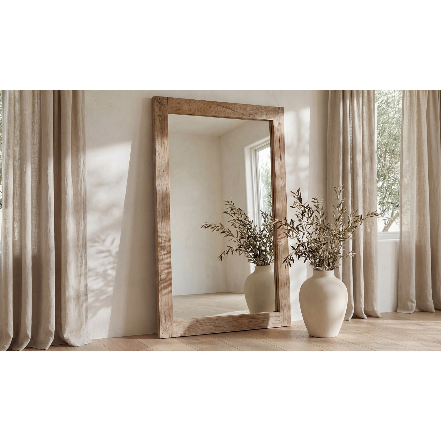 Zachary Reclaimed Wood Floor Mirror