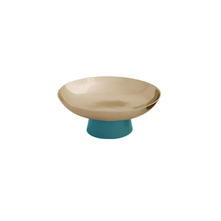 CARNAVAL Sierra Modern Small Bowl with Base (Gold and Blue)