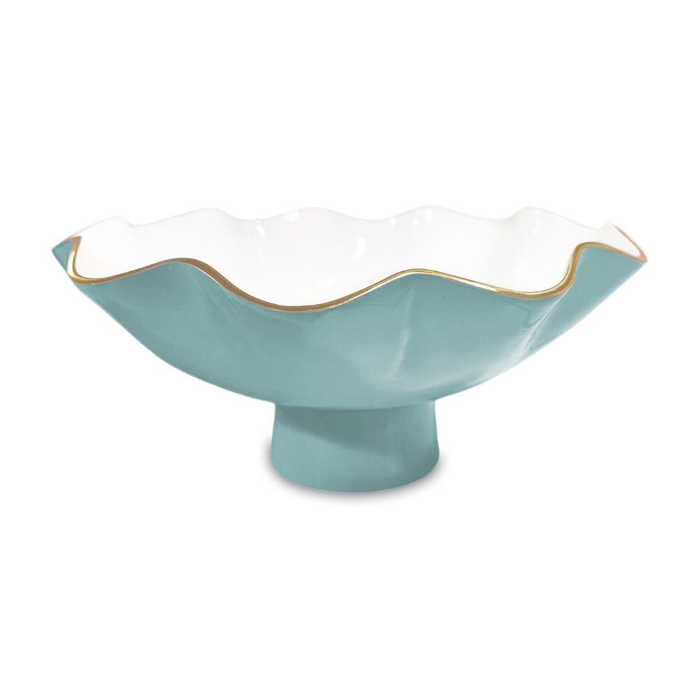 ENCANTO Carola Large Pedestal (Turquoise and White)
