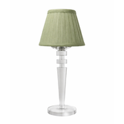 Tall Crystal Rechargeable Lamp with Sage Green Shade
