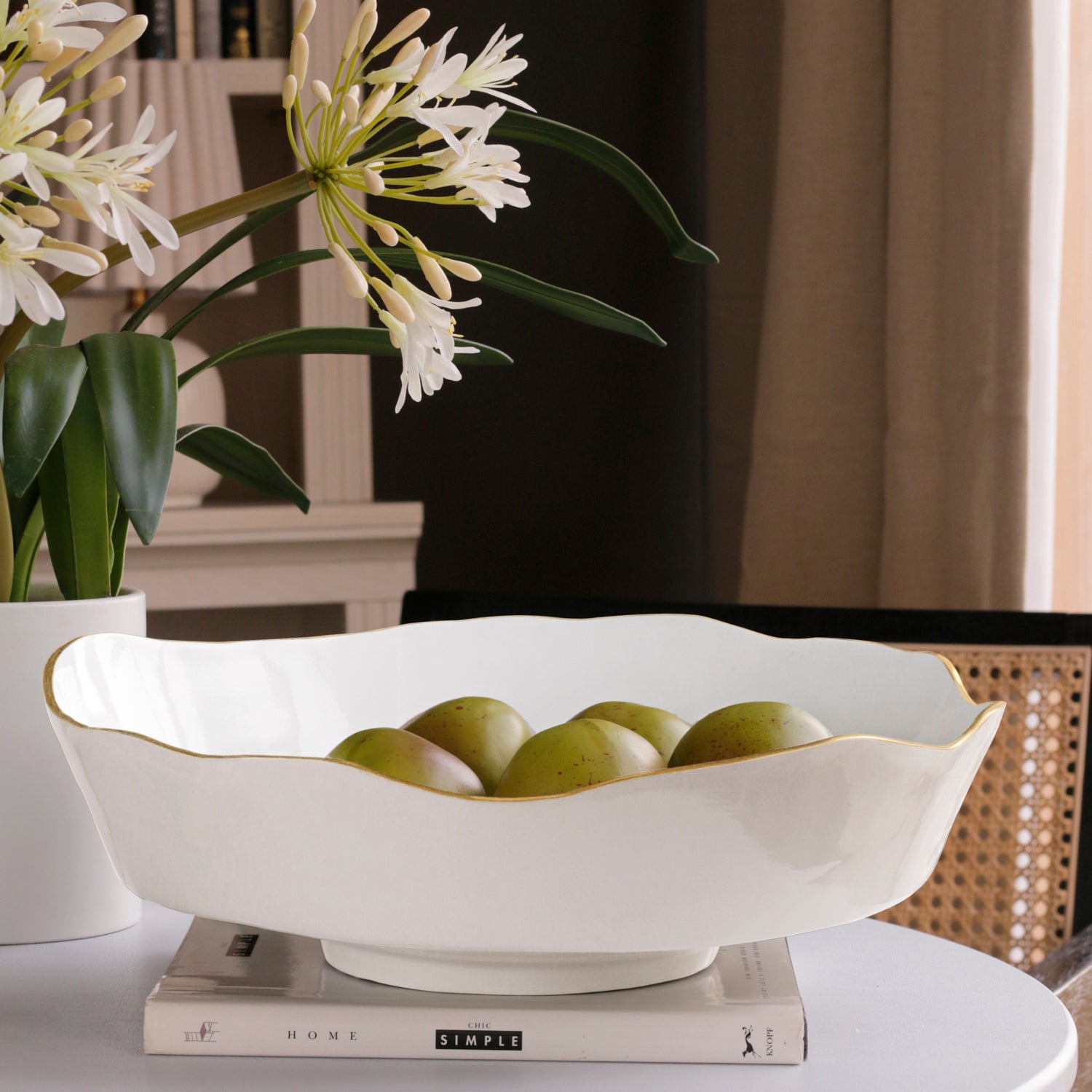 ENCANTO Dakota Large Bowl (Cream and White)
