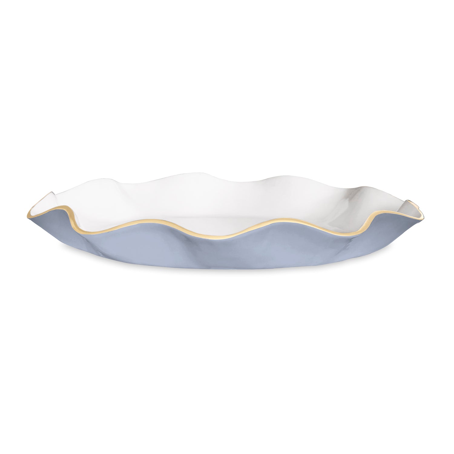 ENCANTO Carola Large Round Platter (Periwinkle and White)