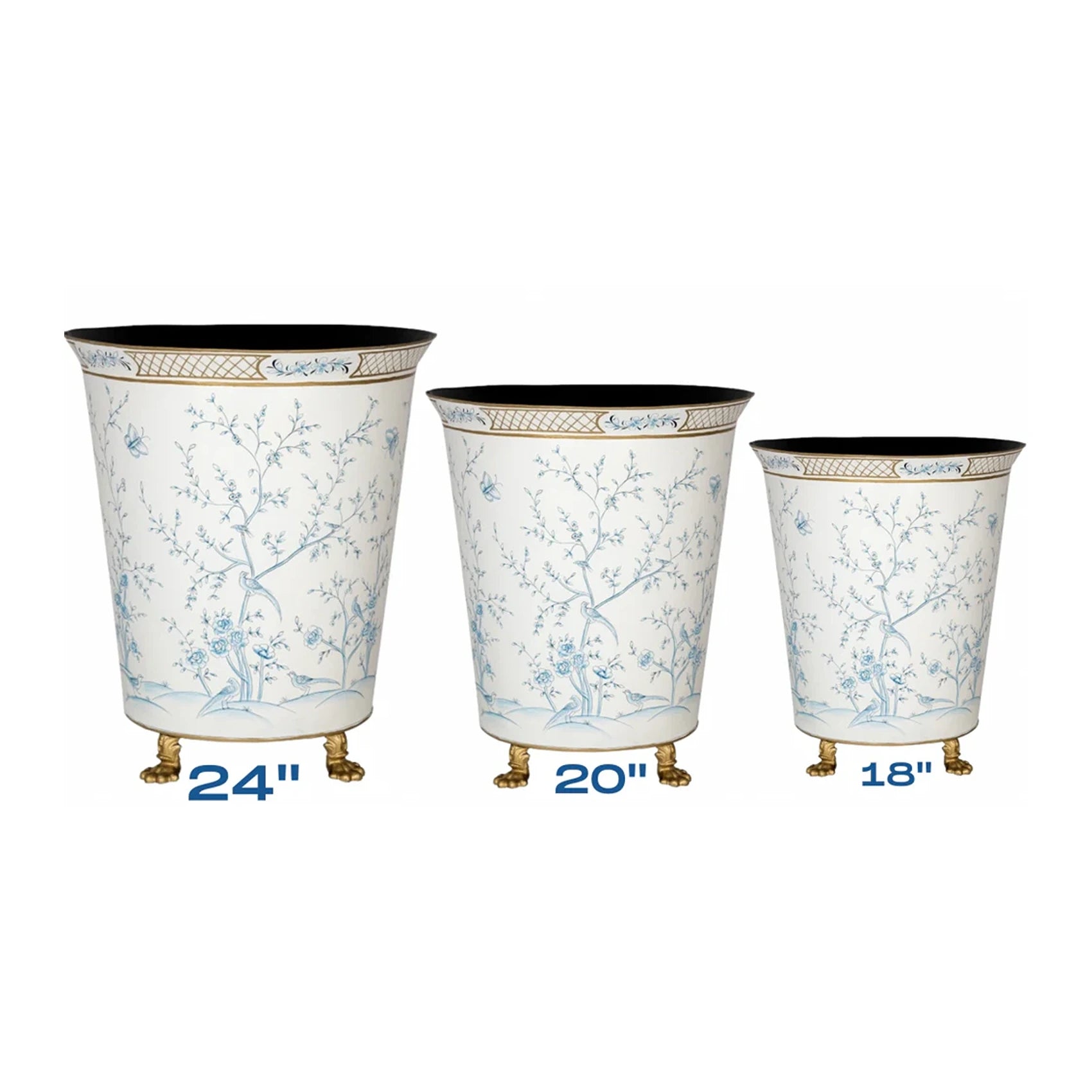 Ivory & Blue Chinoiserie Footed Floor Planter