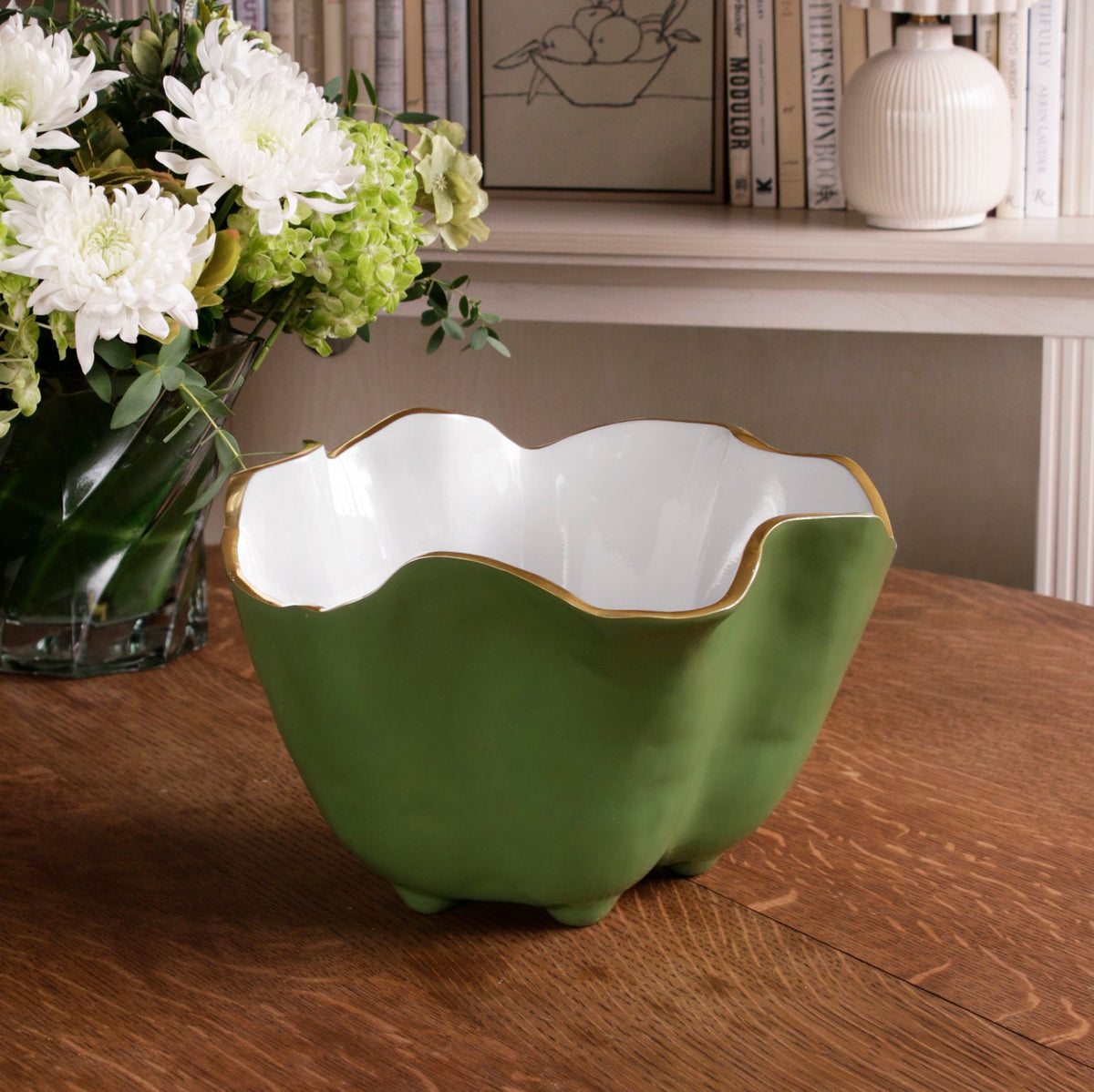 ENCANTO Onyx Ice Bucket, Leaf Green and White