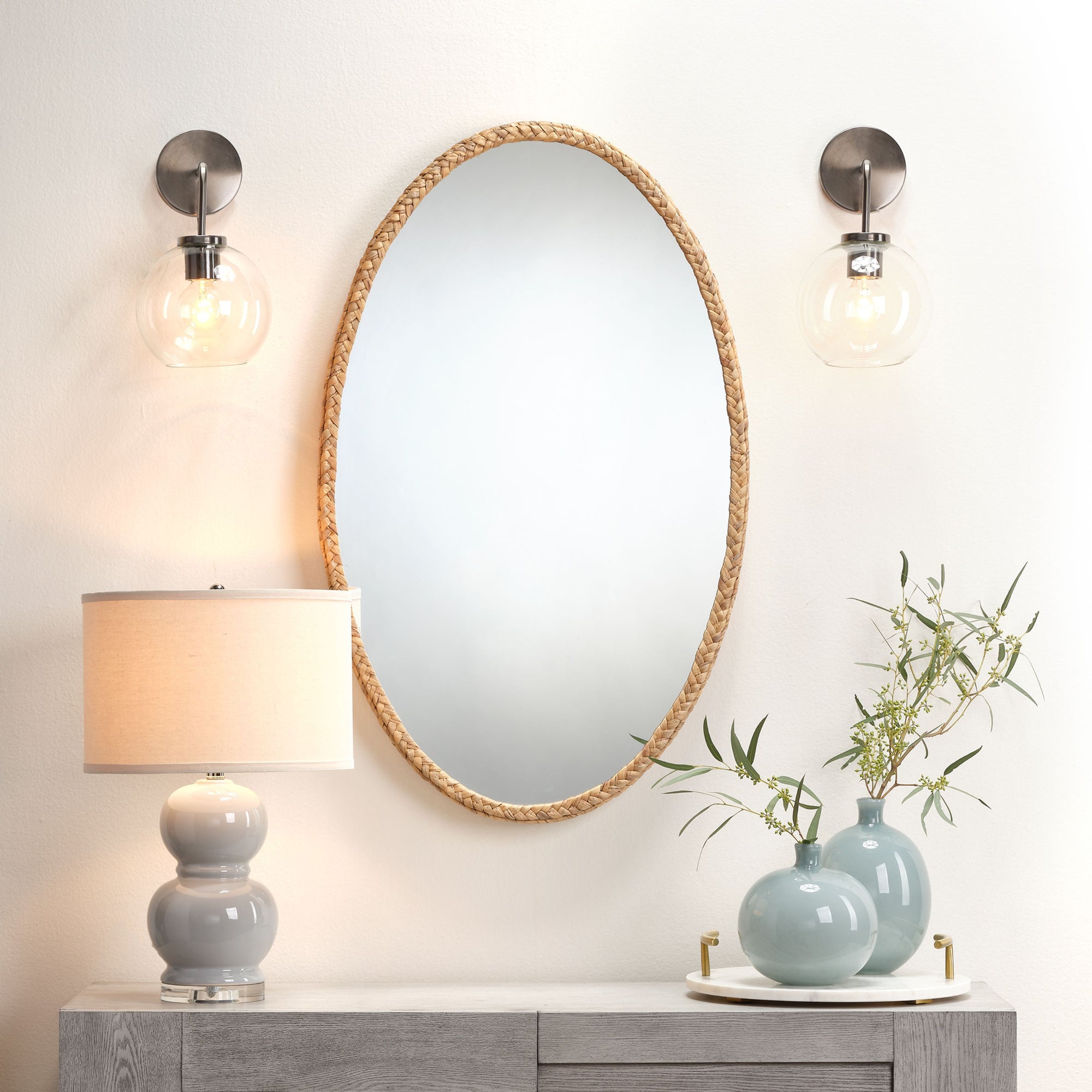 Sparrow Braided Oval Mirror