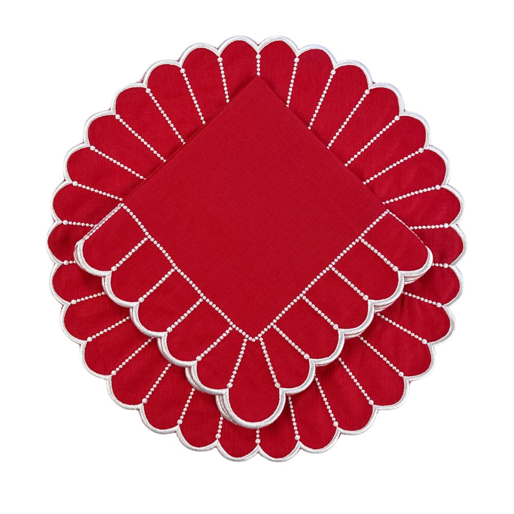 Studio Collection: Pippa Placemat - Red/White (Set of 4)