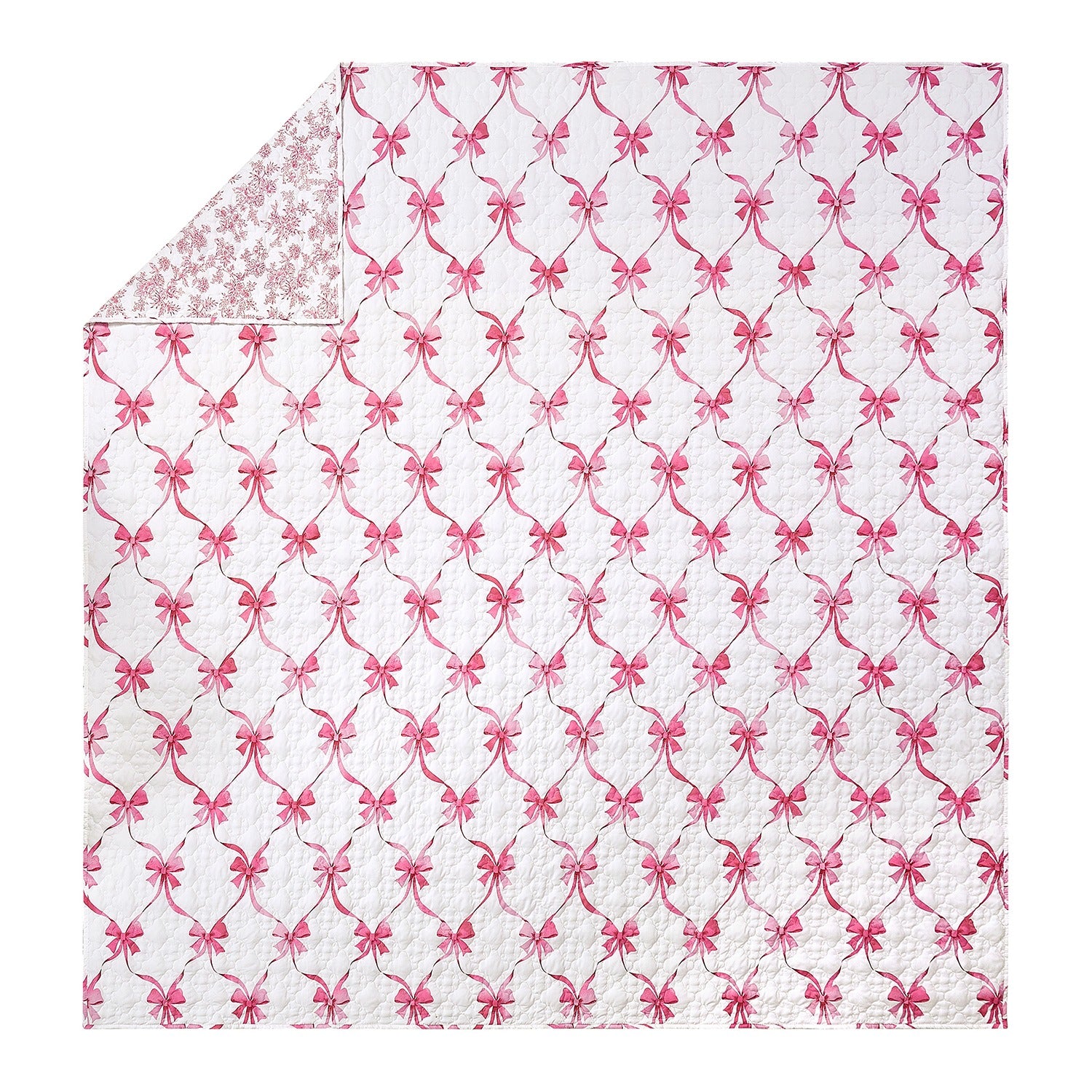 Abigail Ribbon Bow Twin Quilt - 2pc Set