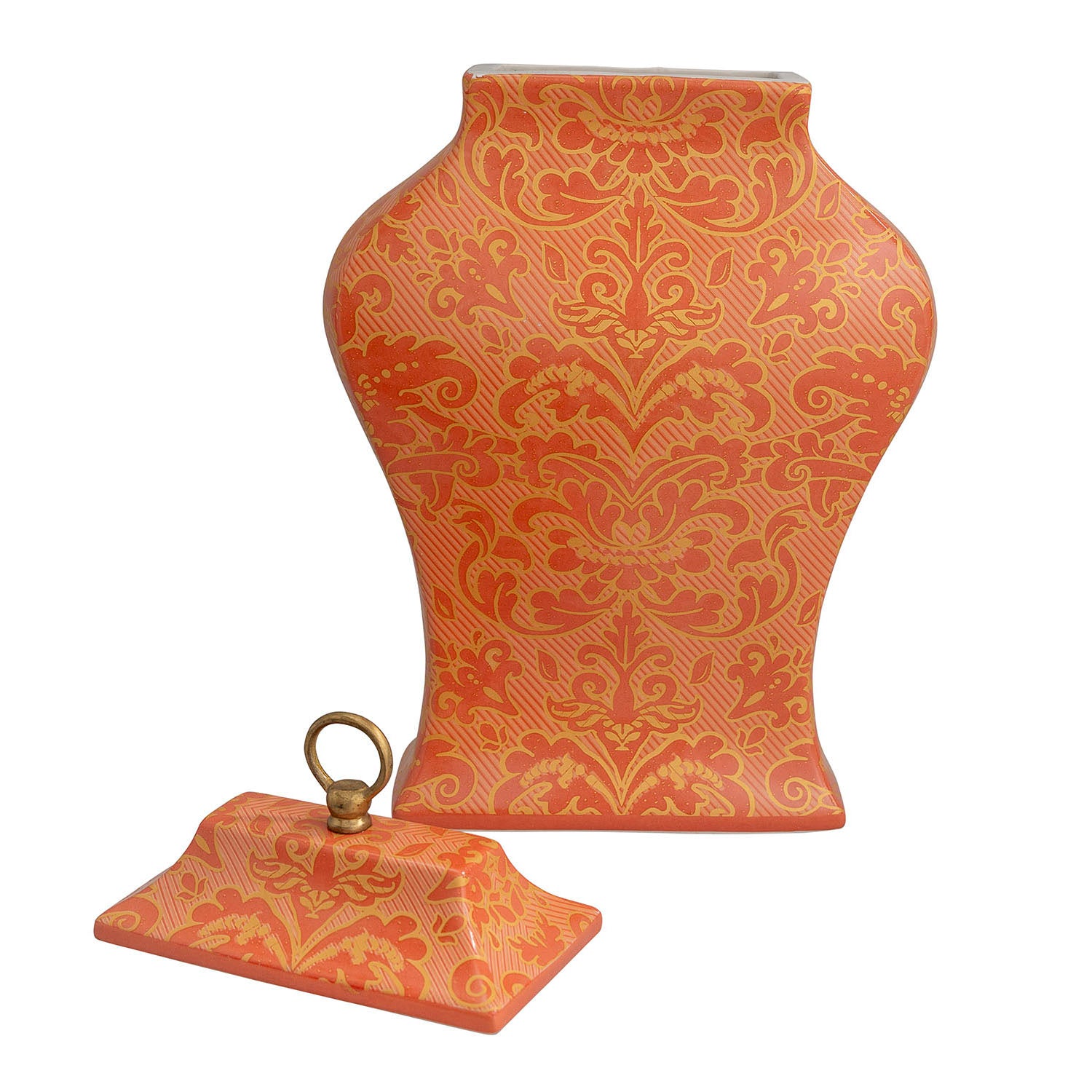 Richmond Damask Coral Jar