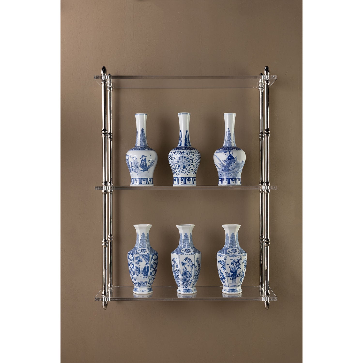 Garden of Blue Hex Vases Set of 3