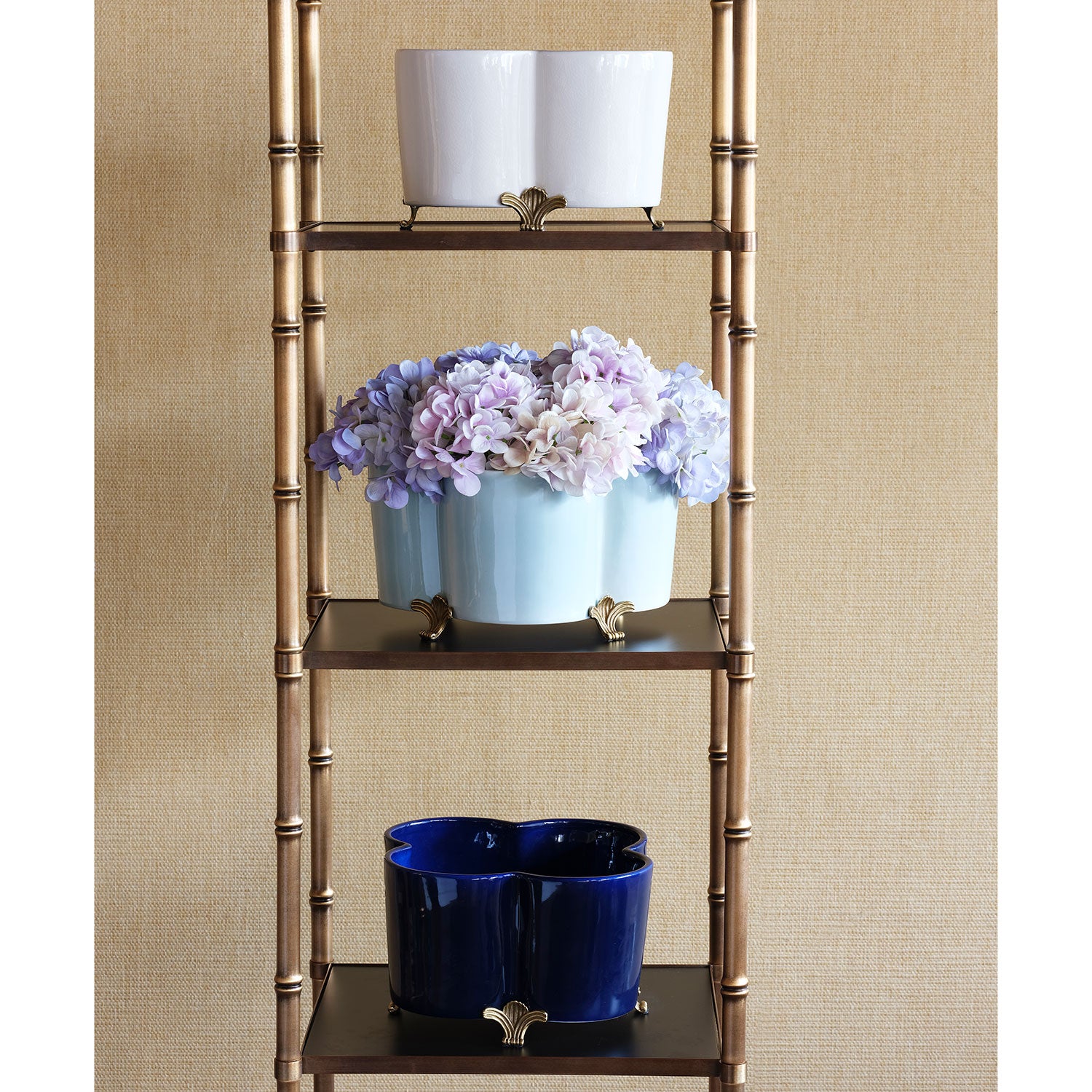 Celadon Quatrefoil Planter