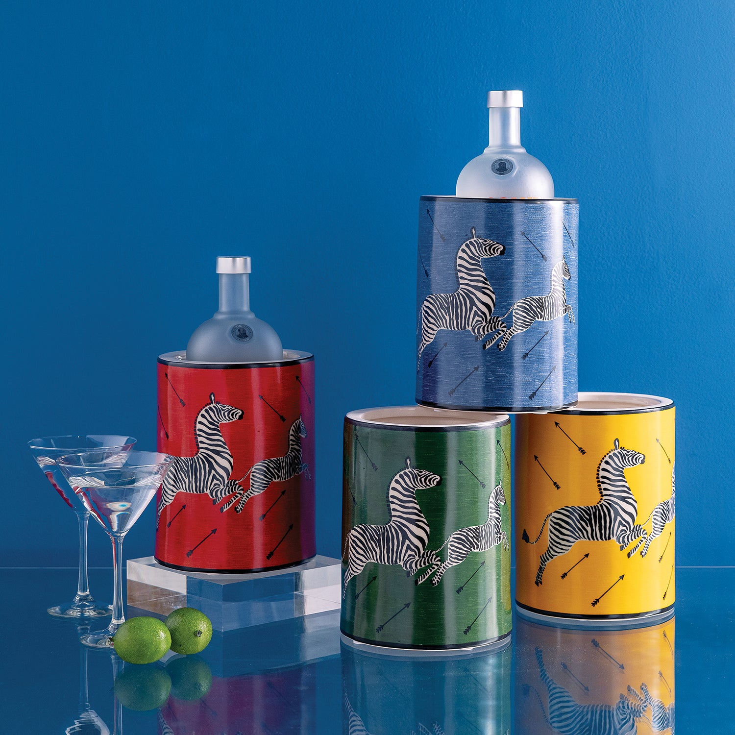 Zebra Green Ice Bucket