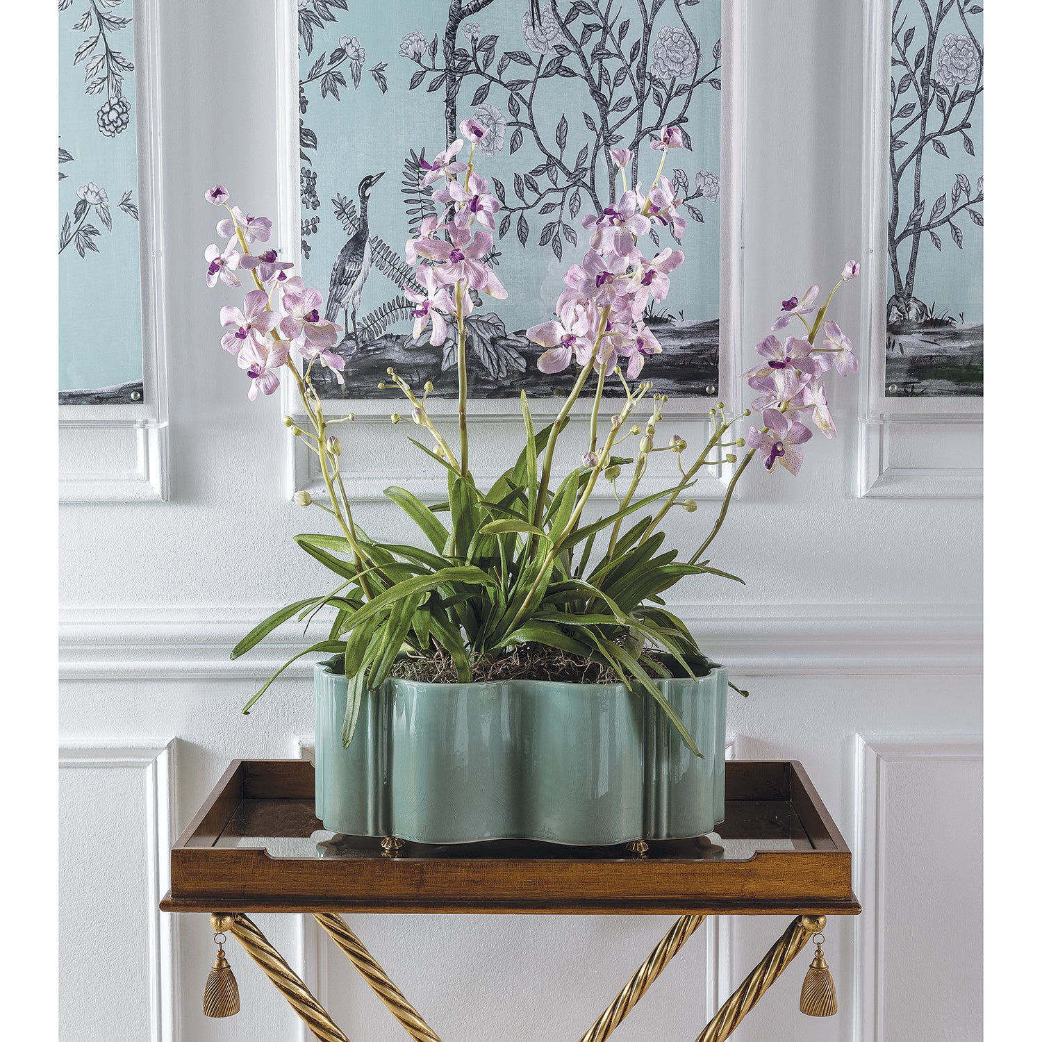 Tuscan Celadon Scallop Planter