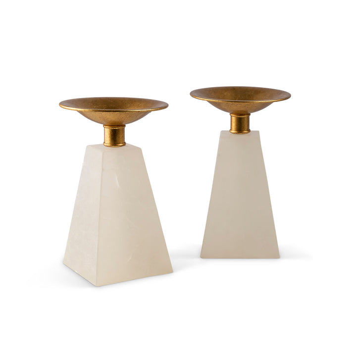 Artemis Alabaster Candle Holder Set/2