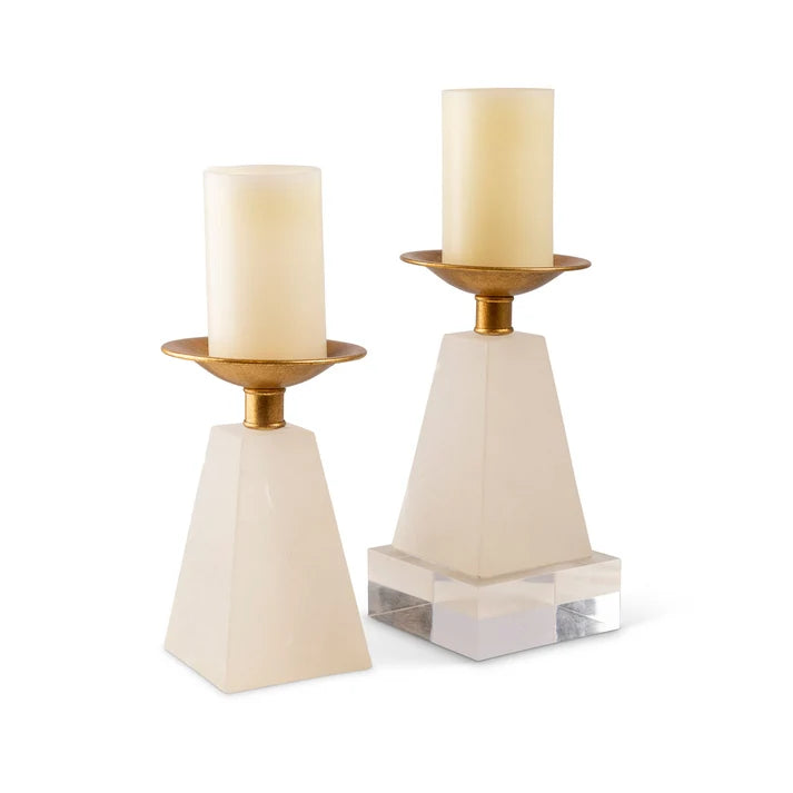Artemis Alabaster Candle Holder Set/2