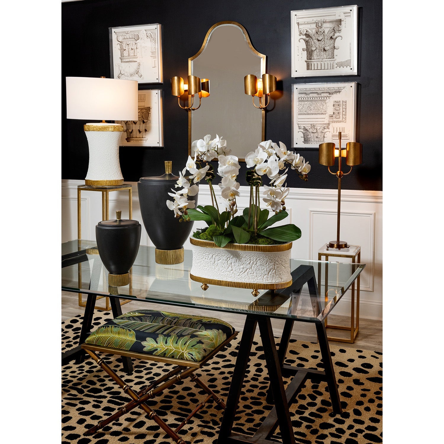 Quinton Mirror With Sconces