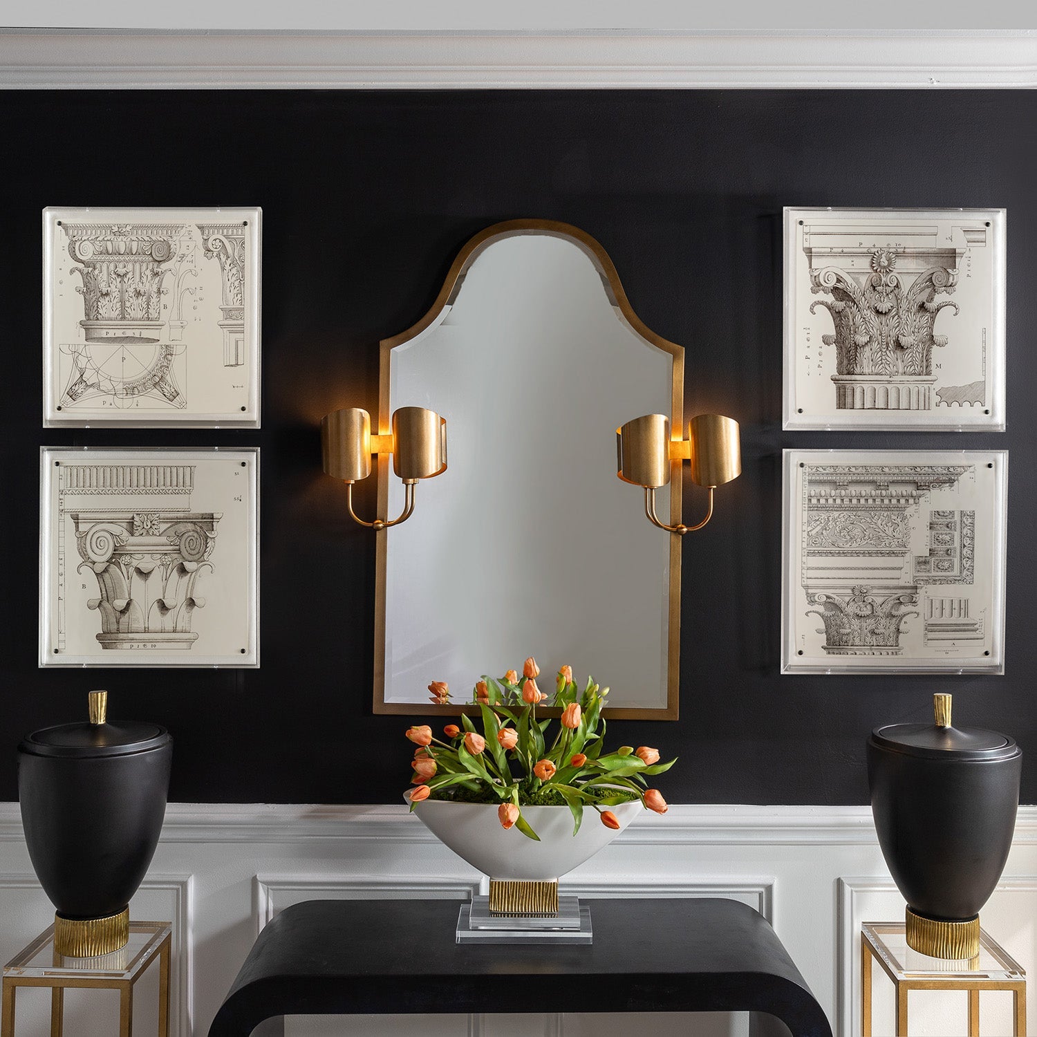 Quinton Mirror With Sconces