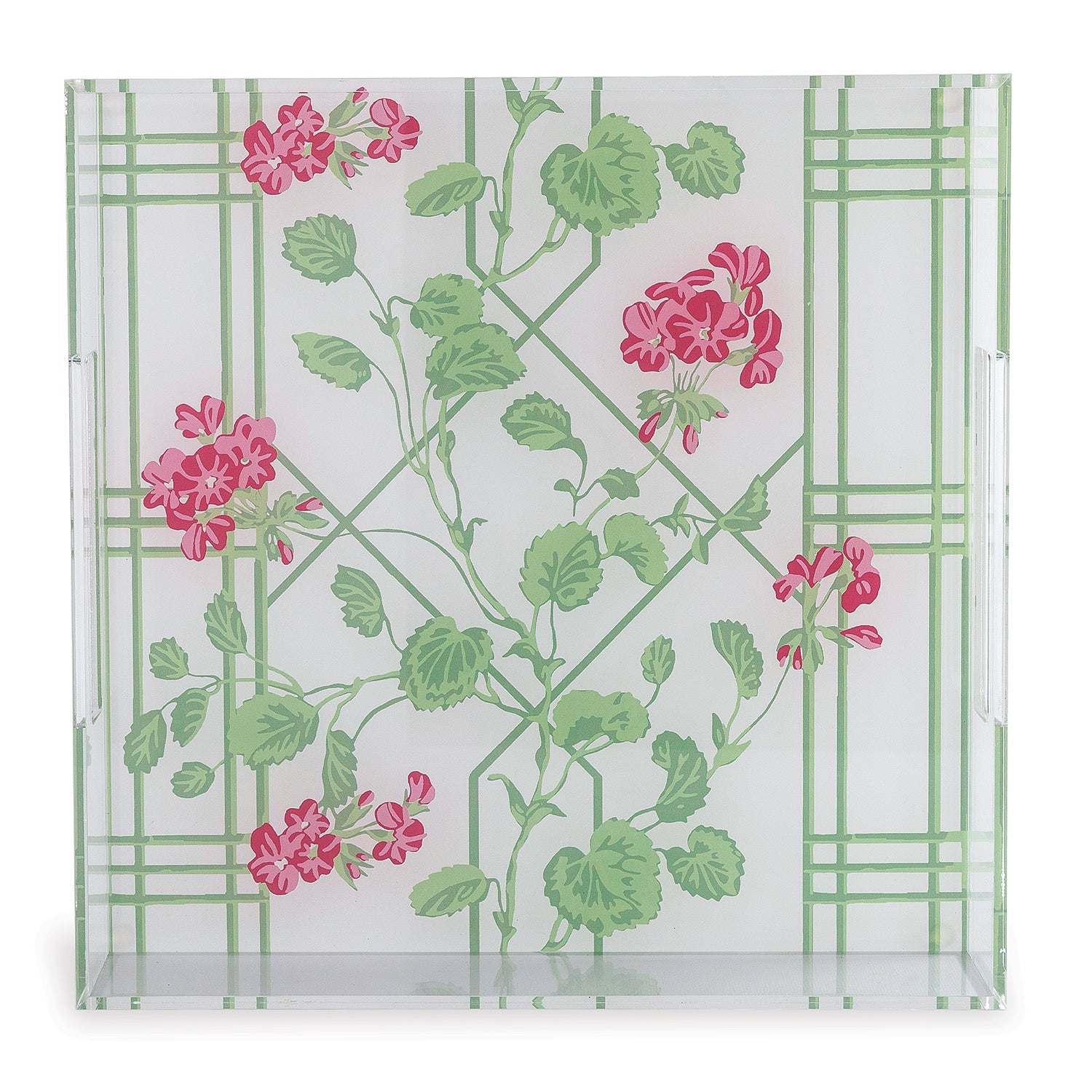 Geranium Trellis Lucite Tray