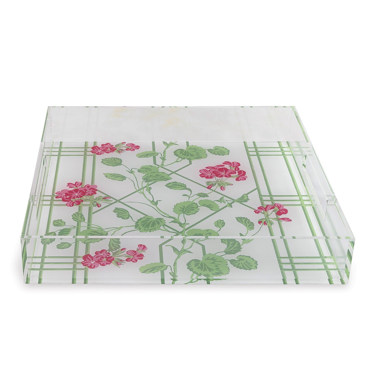 Geranium Trellis Lucite Tray