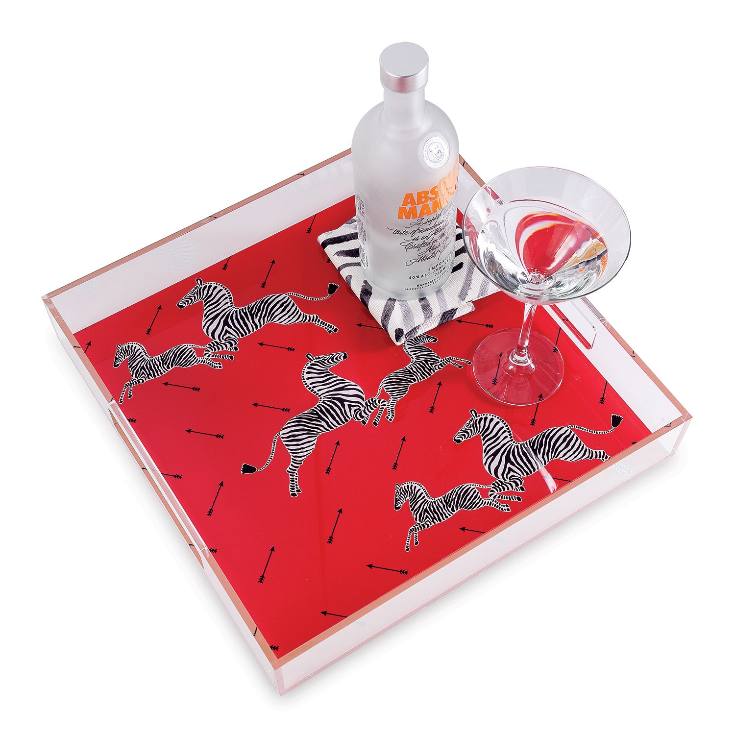 Zebra Lucite Tray