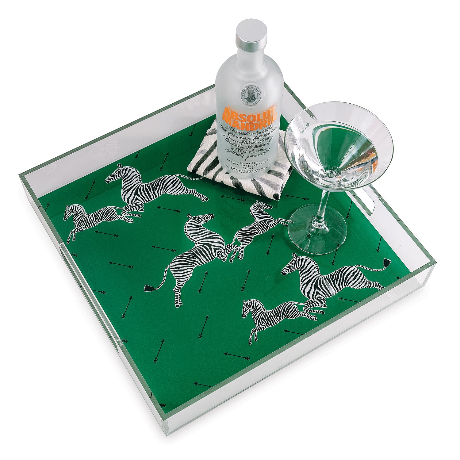 Zebra Lucite Tray
