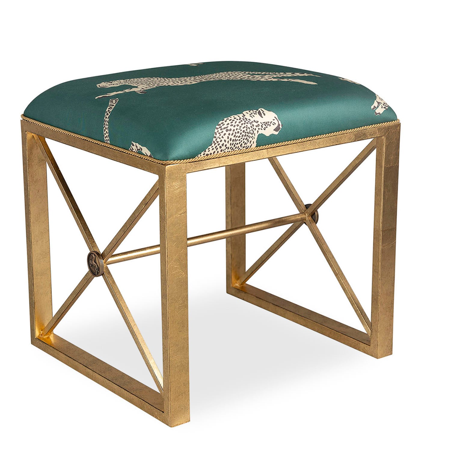 Medallion Gold Leaping Cheetah Bench