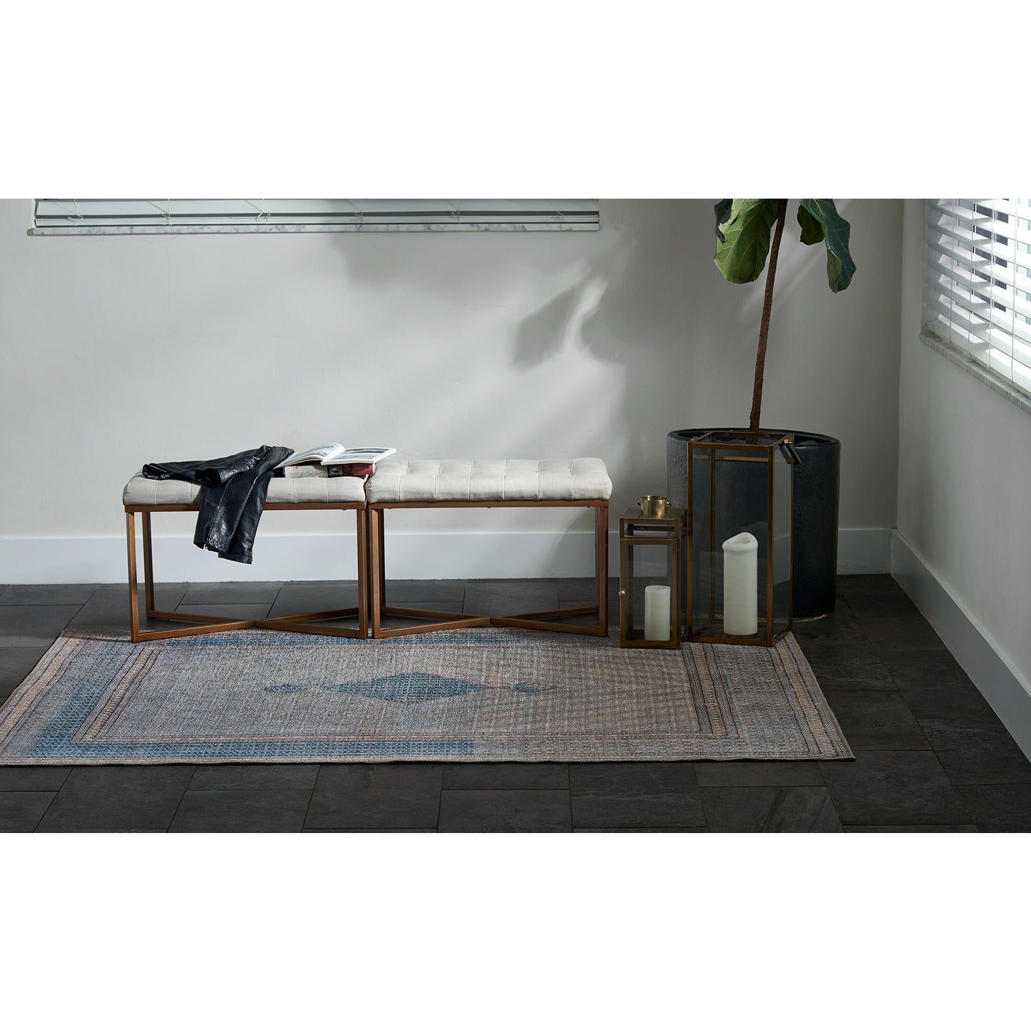Afshar Rug - Blue