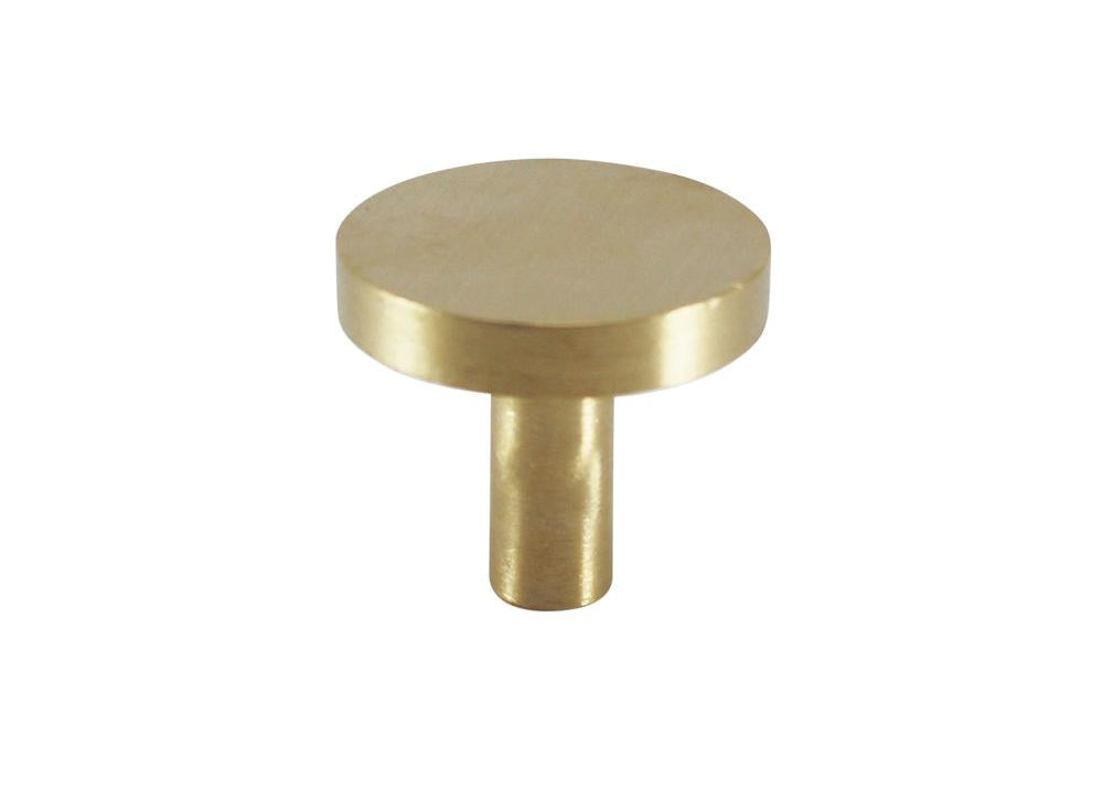 Modern Round Knob, Brass