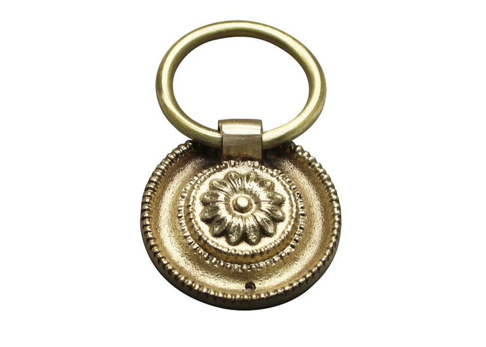 Traditional Rosette Ring Pull, Brass