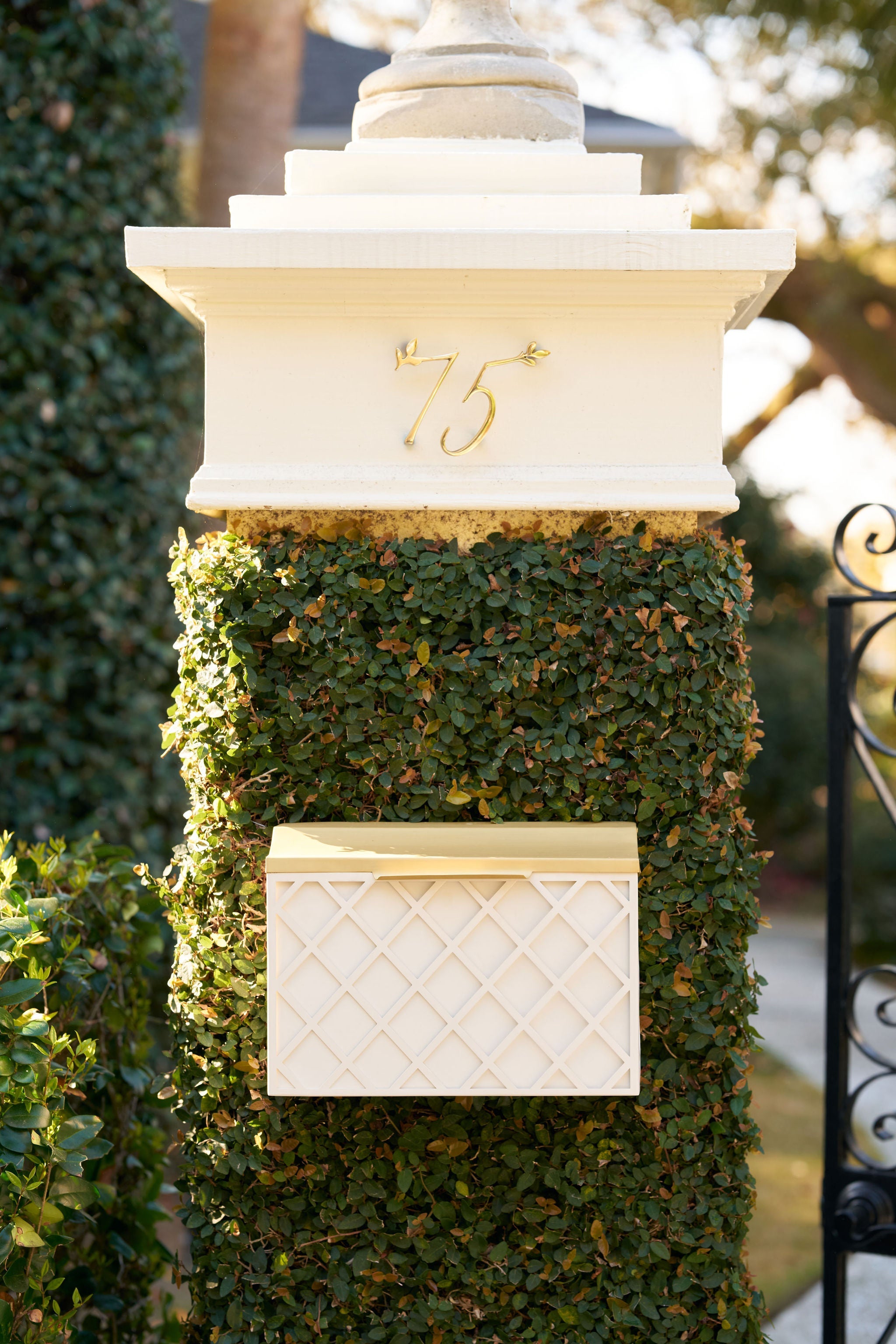 Wall-mount Mailbox in Trellis White