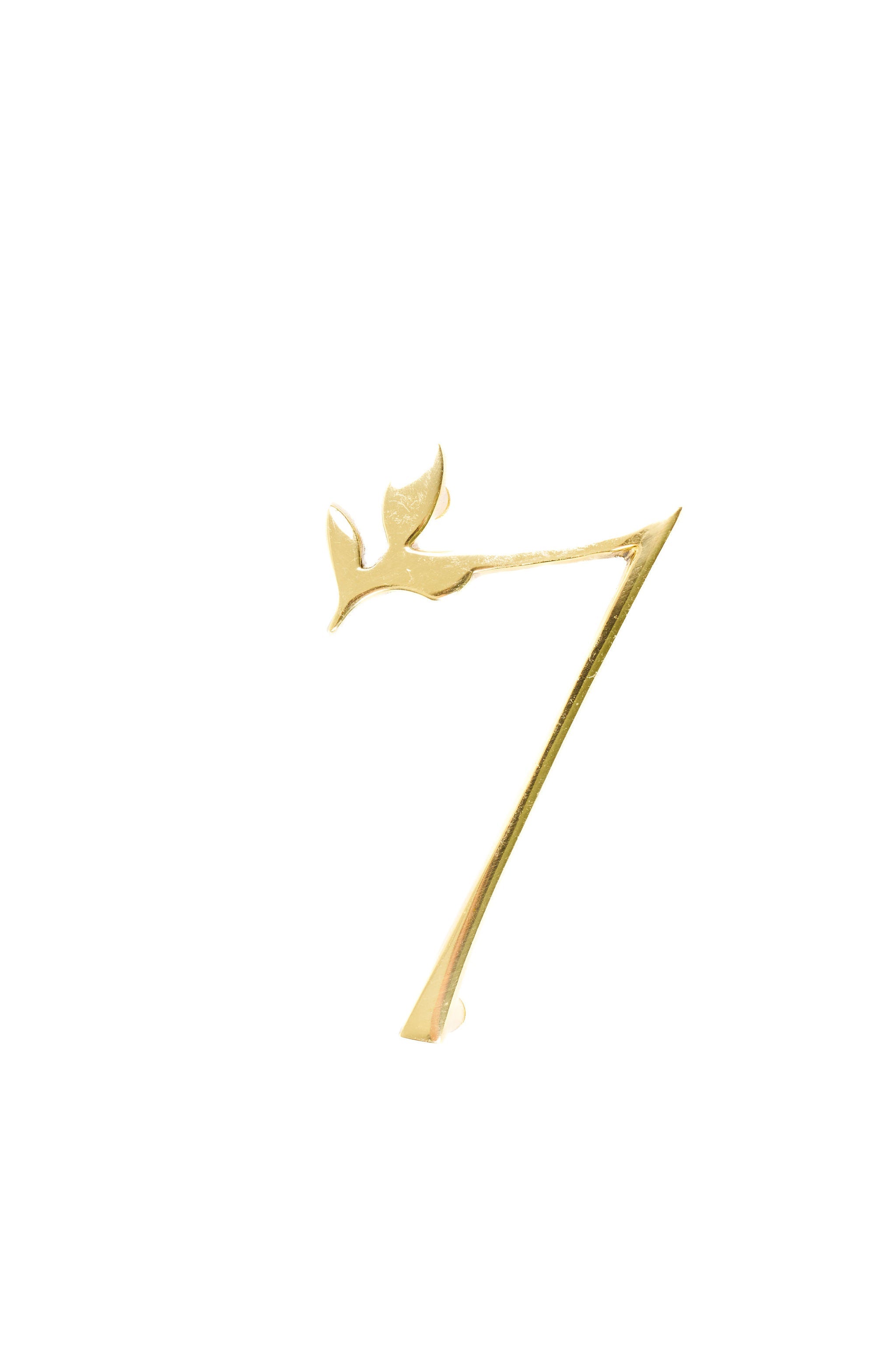 Leaf Flourish Brass House Numbers