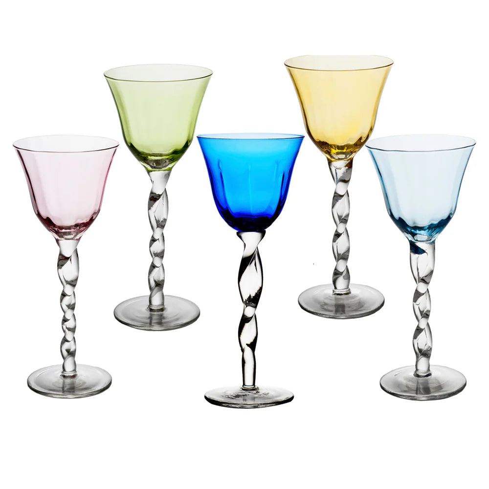 Adriana Wine Glass, Cobalt, Set of 4