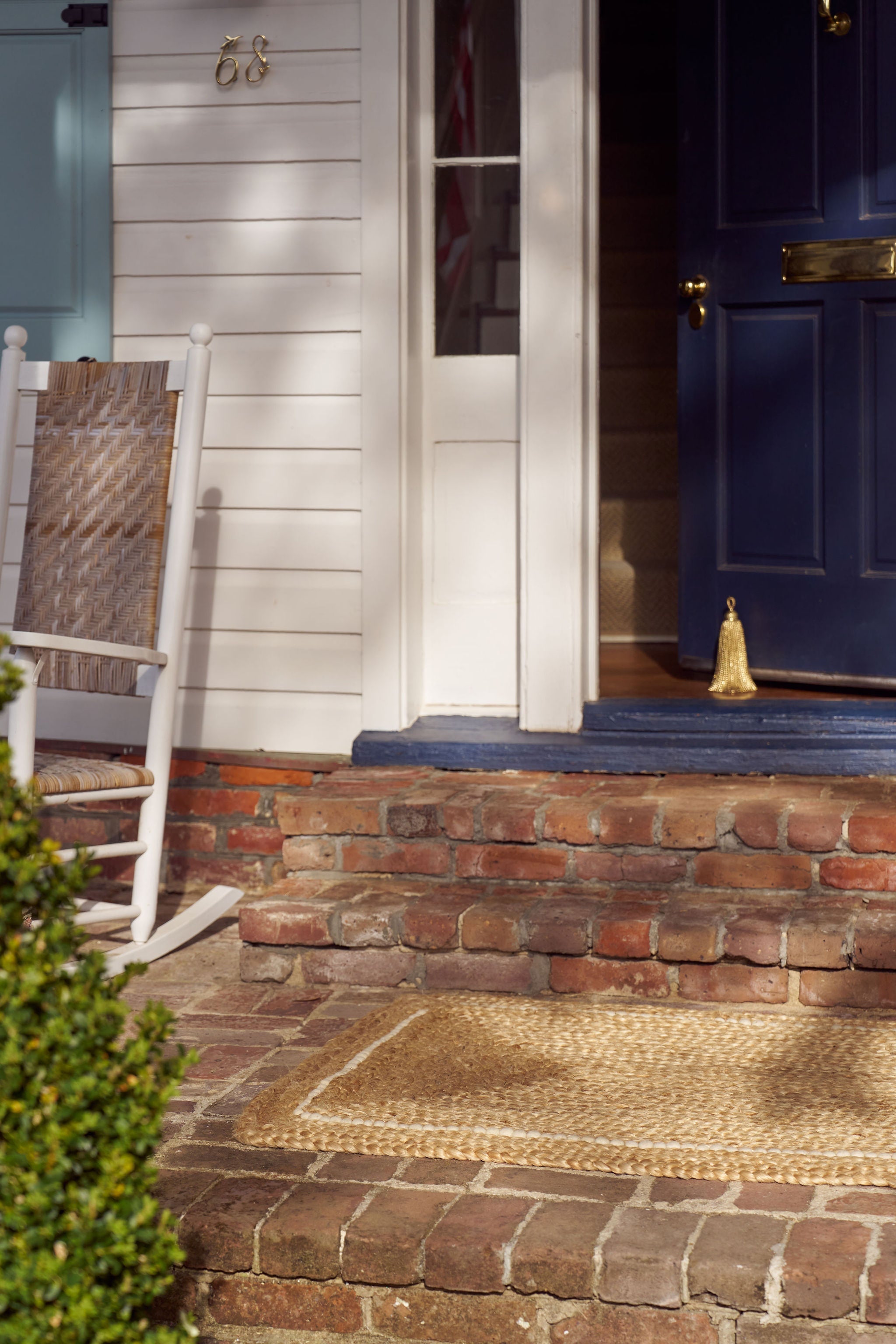 Braided Jute Doormat with Hand-spun Wool Accents