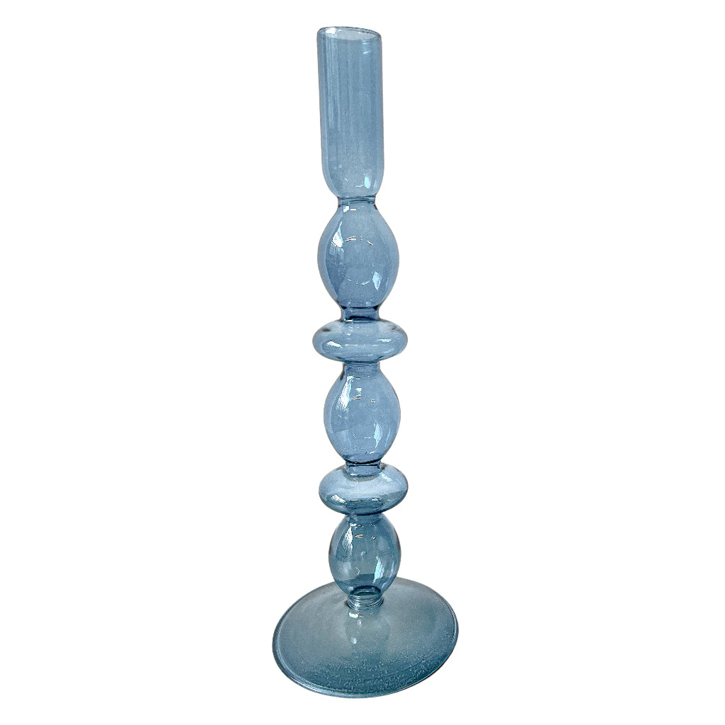 Azure Blue Candle Holder - Pair