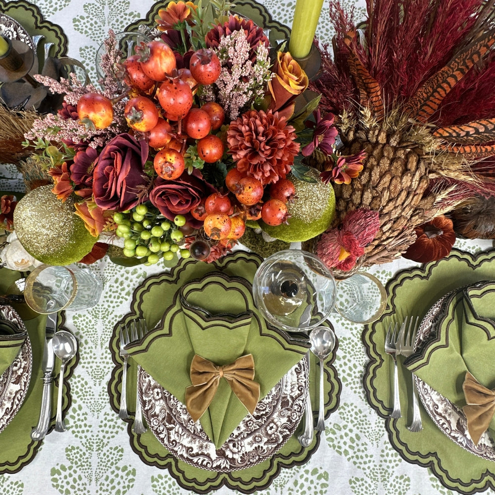 Bettina Napkin - Sage and Cocoa (Set of 4)