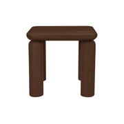 Wooden stool with thick legs on a white background