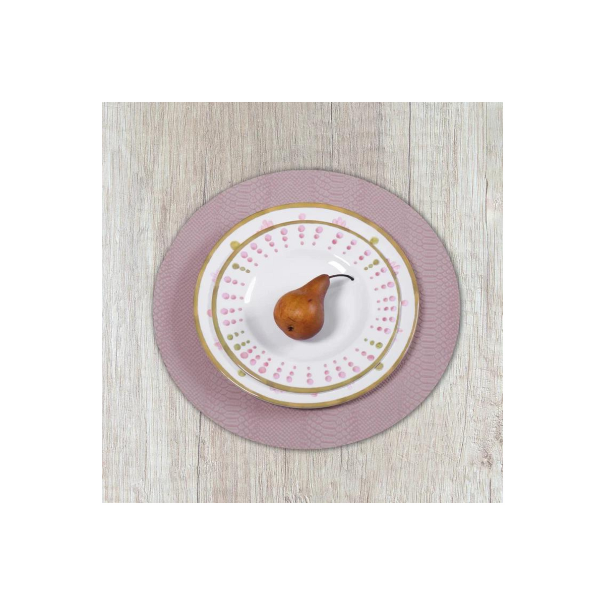 VIDA Athena Dinner Plate 11" Set of 4 (Pink and Green)