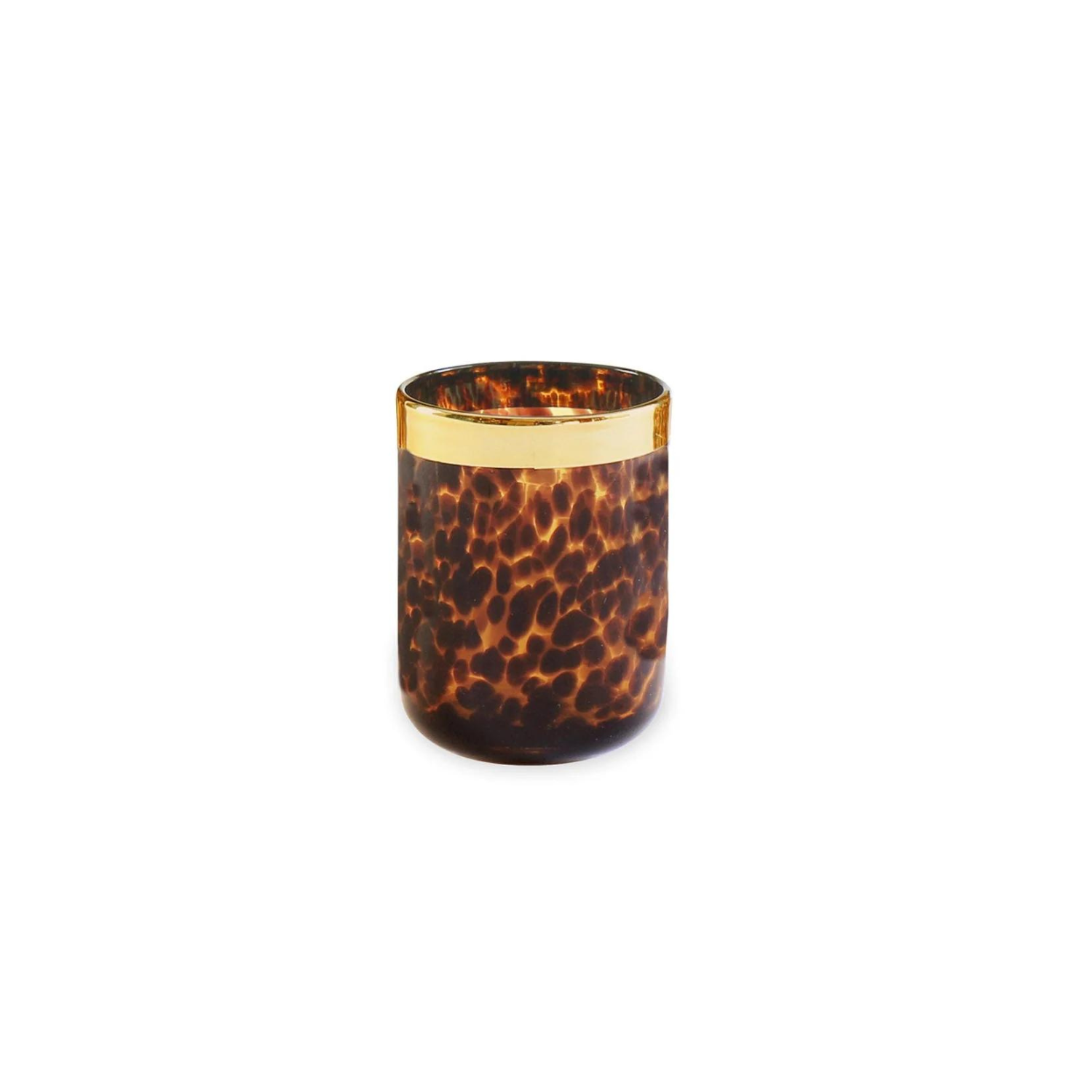 Glass Tortoise and Gold Tumbler Set of 4