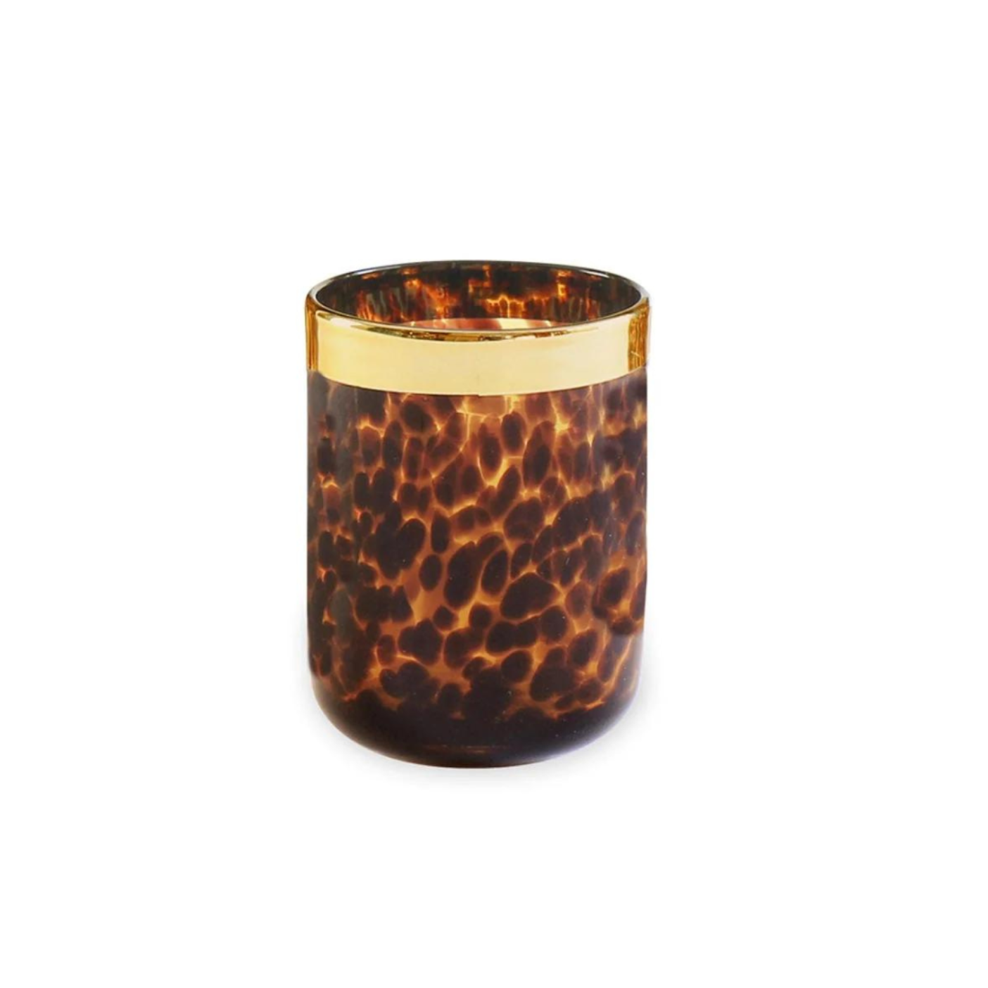 Glass Tortoise and Gold Tumbler Set of 4