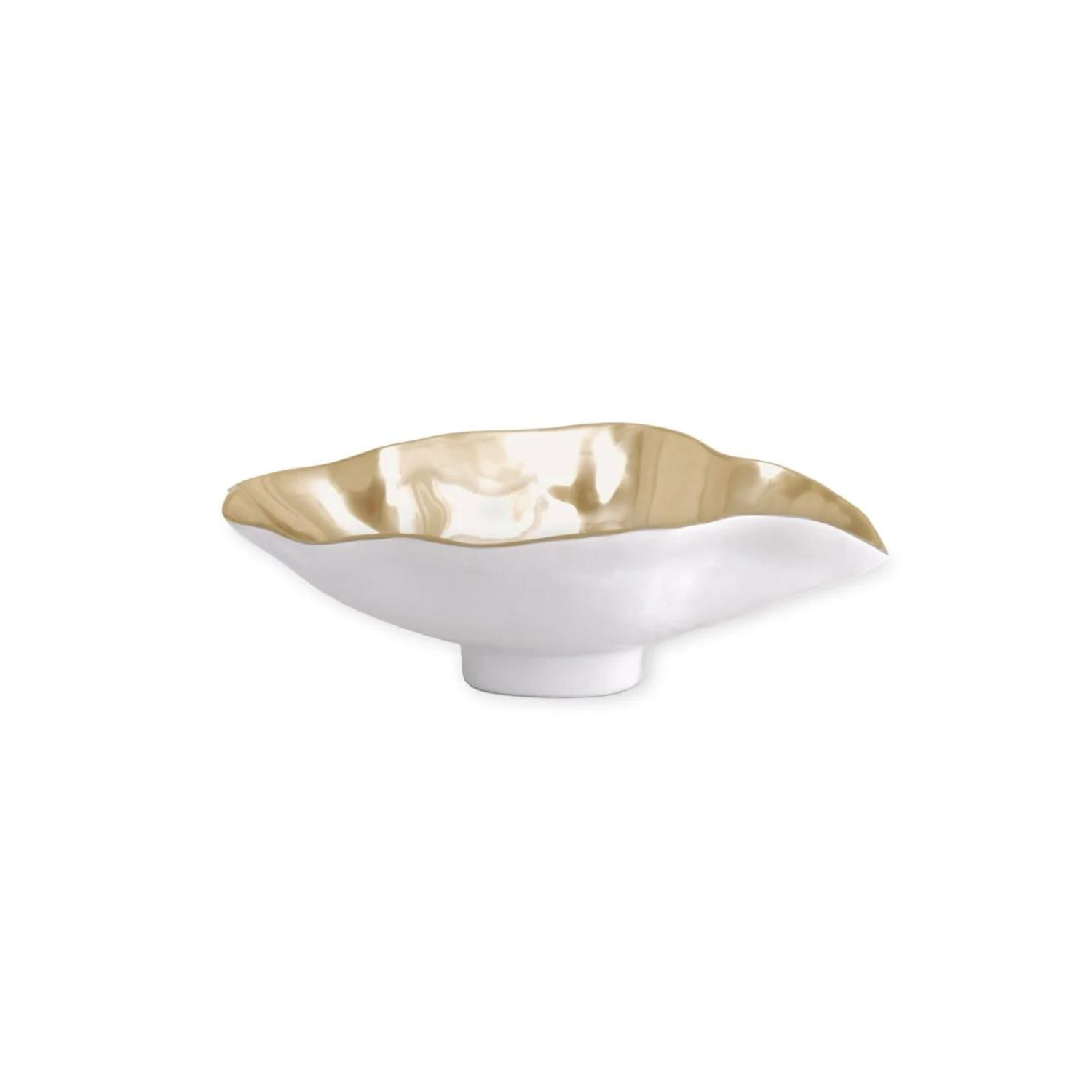 THANNI
Maia Small Oval Bowl (White and Gold)