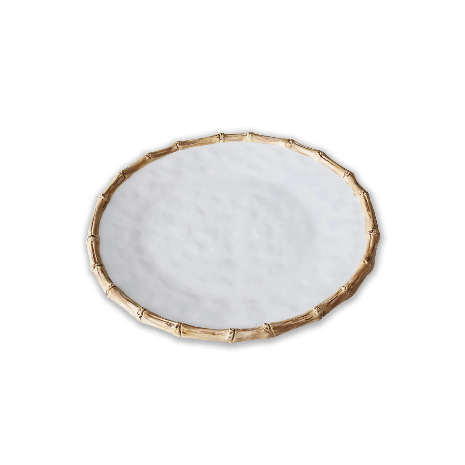 VIDA Bamboo Round Platter (White and Natural)