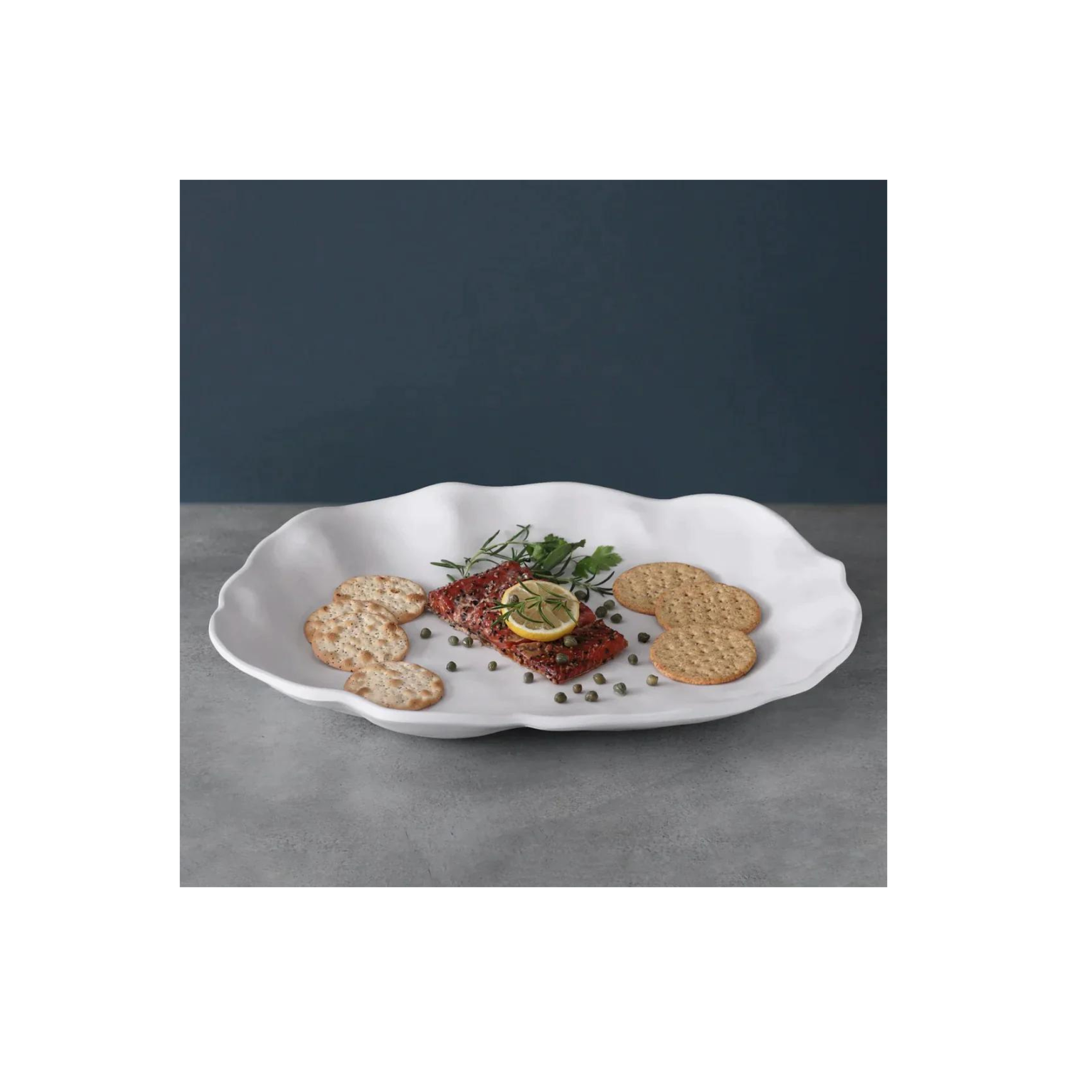 VIDA Nube Large Oval Platter (White)