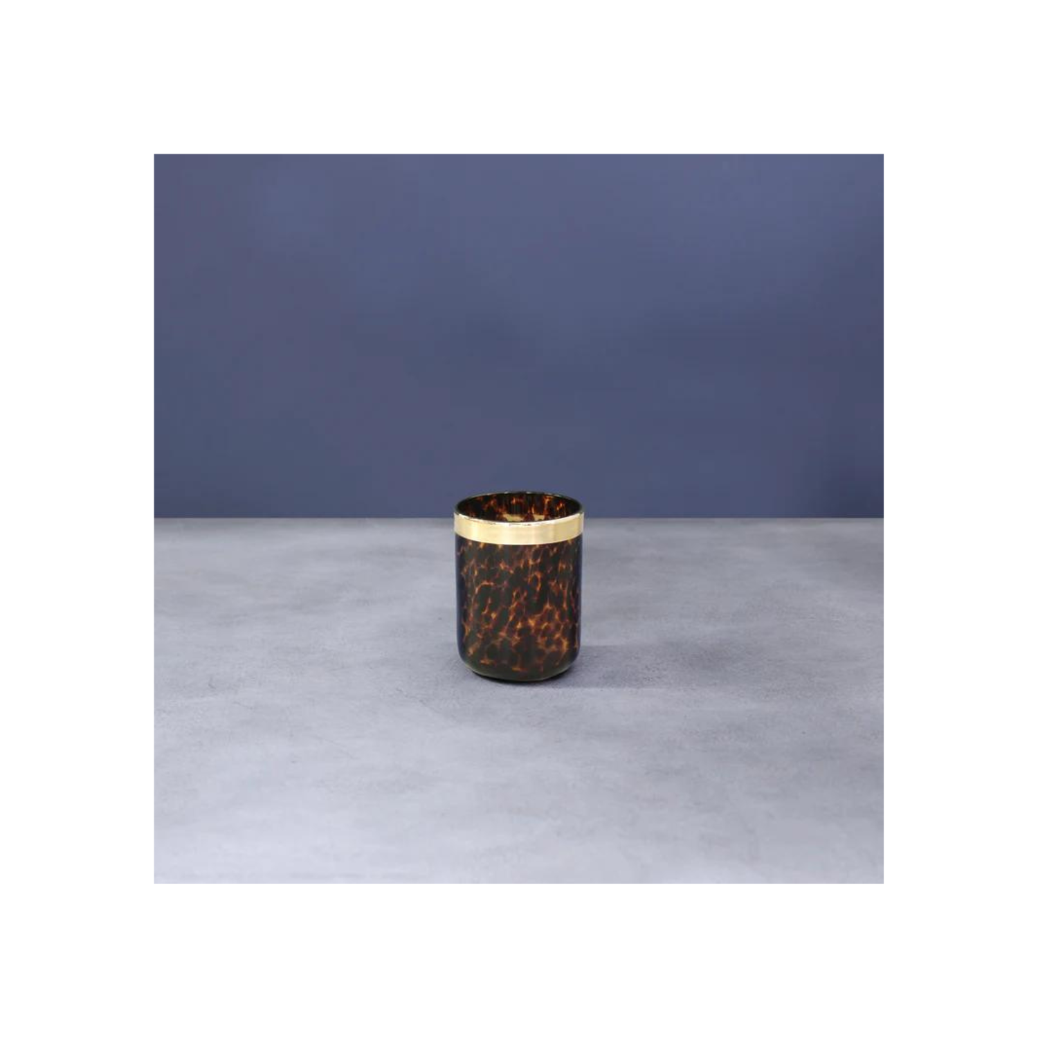 GLASS Tortoise and Gold Tumbler Set of 4