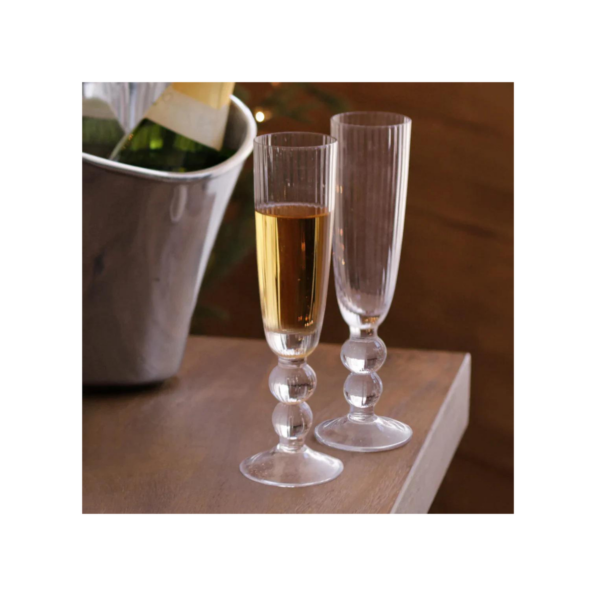 GLASS Venice Champagne Flute Set of 4 (Clear)
