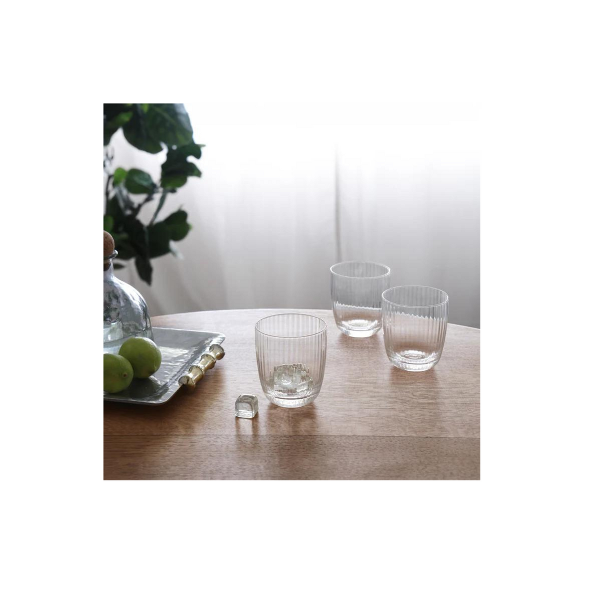 GLASS Venice Stemless Wine Glass/Double Old Fashioned Set of 4 (Clear)