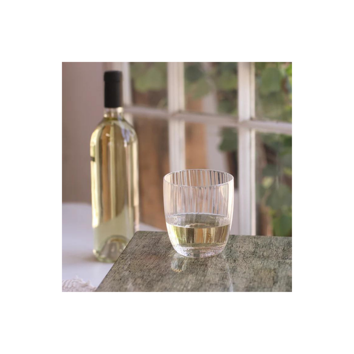 GLASS Venice Stemless Wine Glass/Double Old Fashioned Set of 4 (Clear)