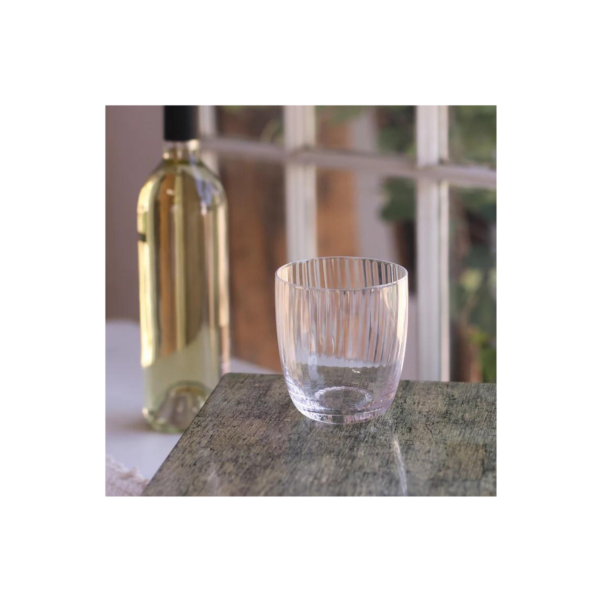 GLASS Venice Stemless Wine Glass/Double Old Fashioned Set of 4 (Clear)