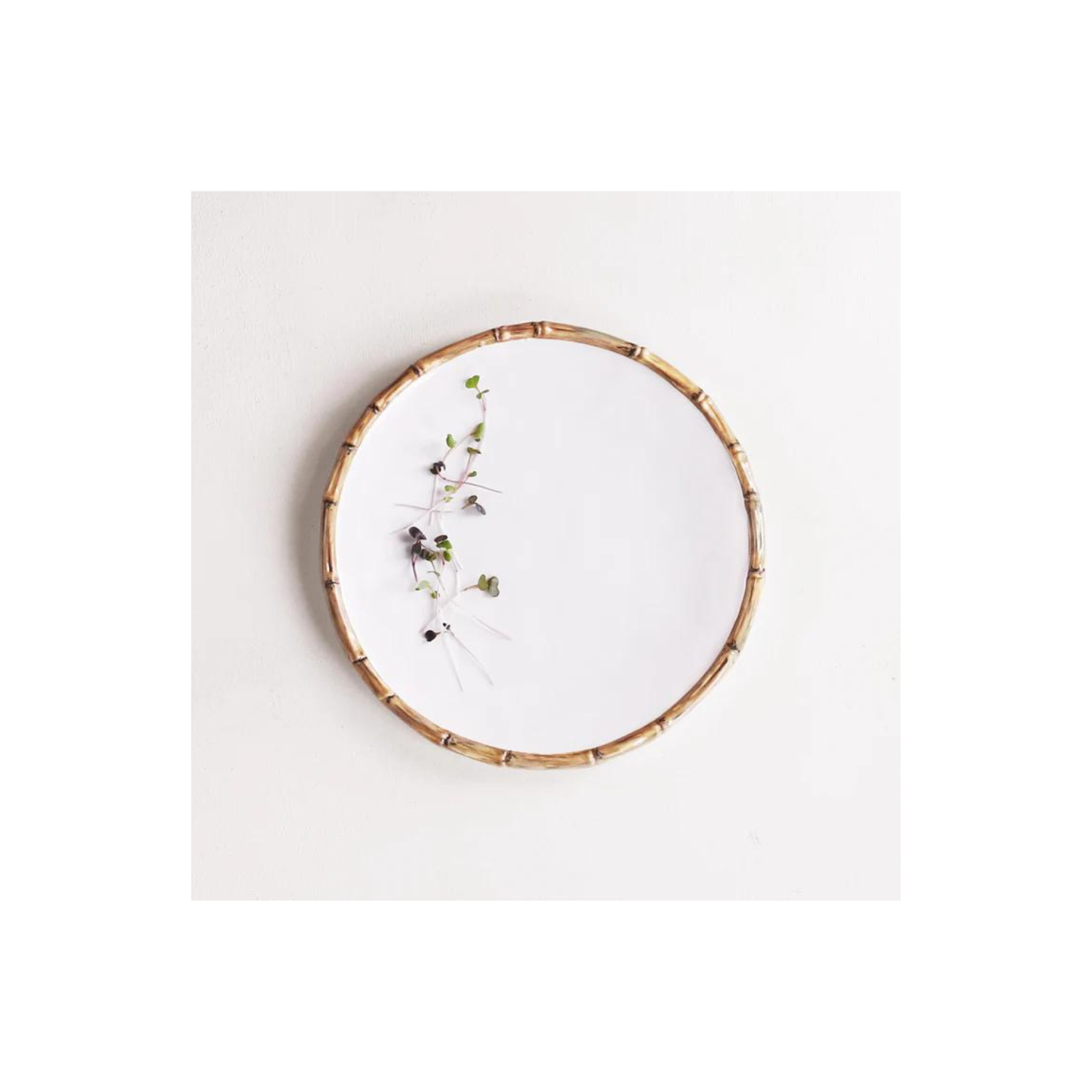 VIDA Bamboo 11" Dinner Plate Set of 4 (White and Natural)