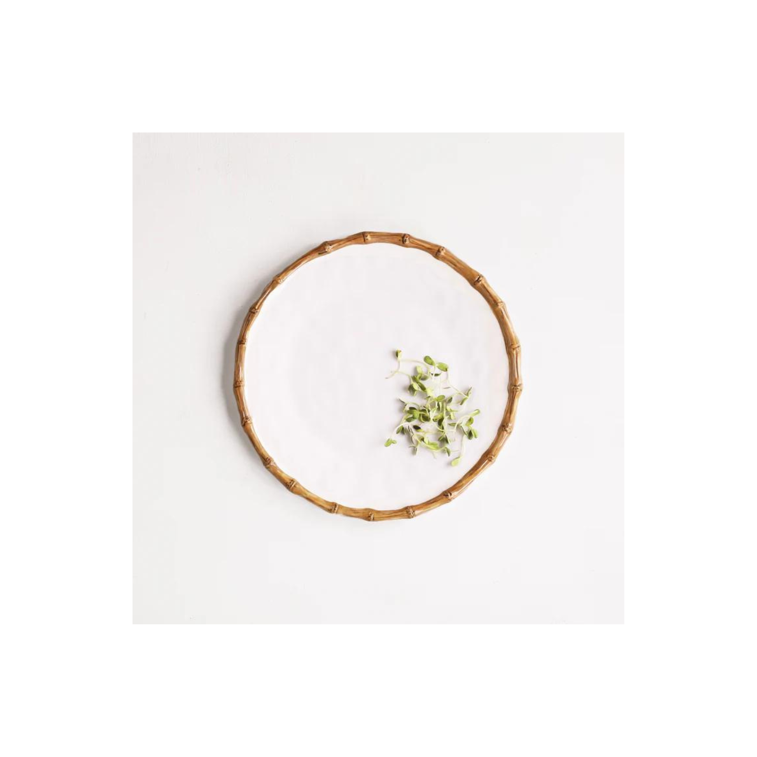 VIDA Bamboo Round Platter (White and Natural)