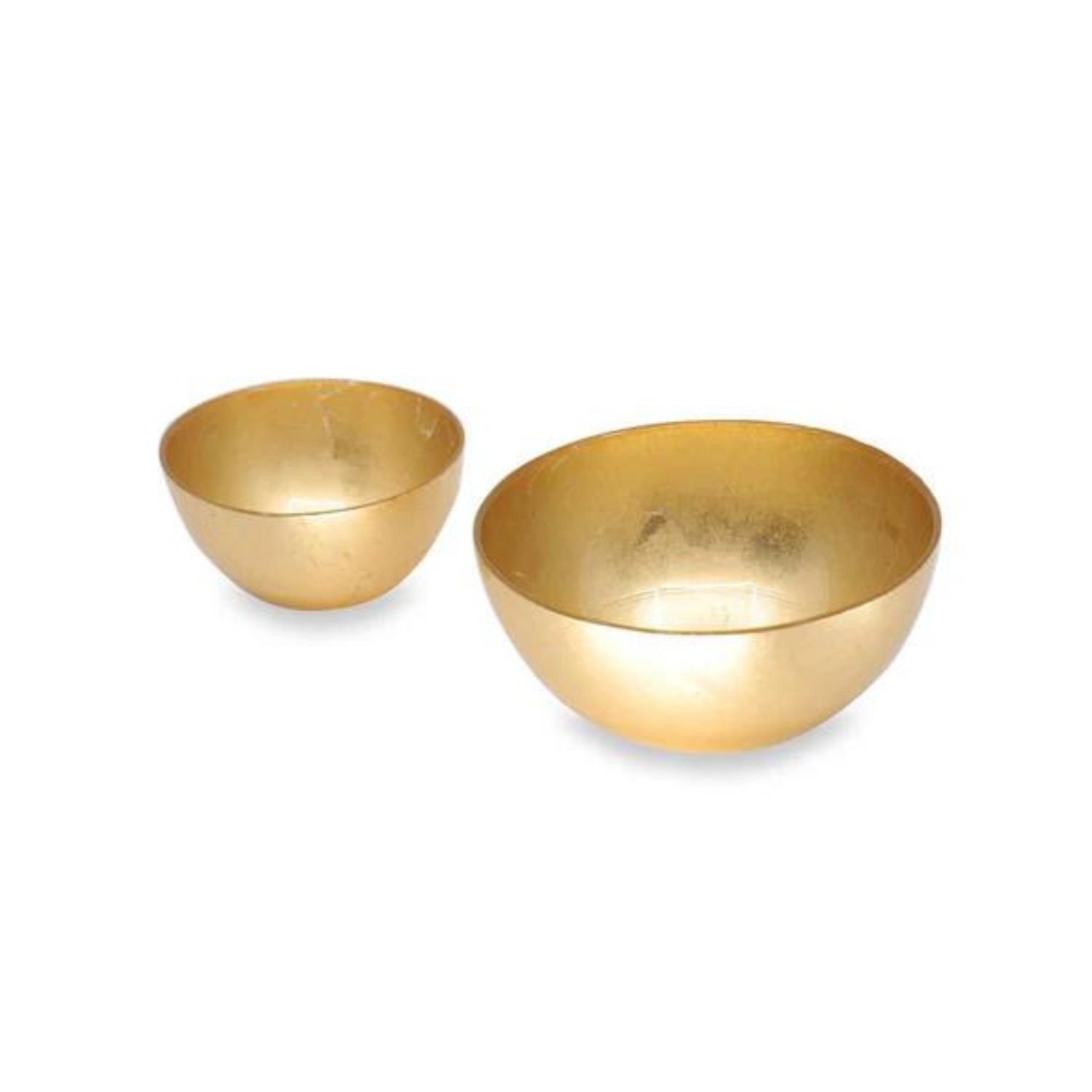 GLASS New
Orleans Round Foil Leafing Bowl Set of 2 (Gold)