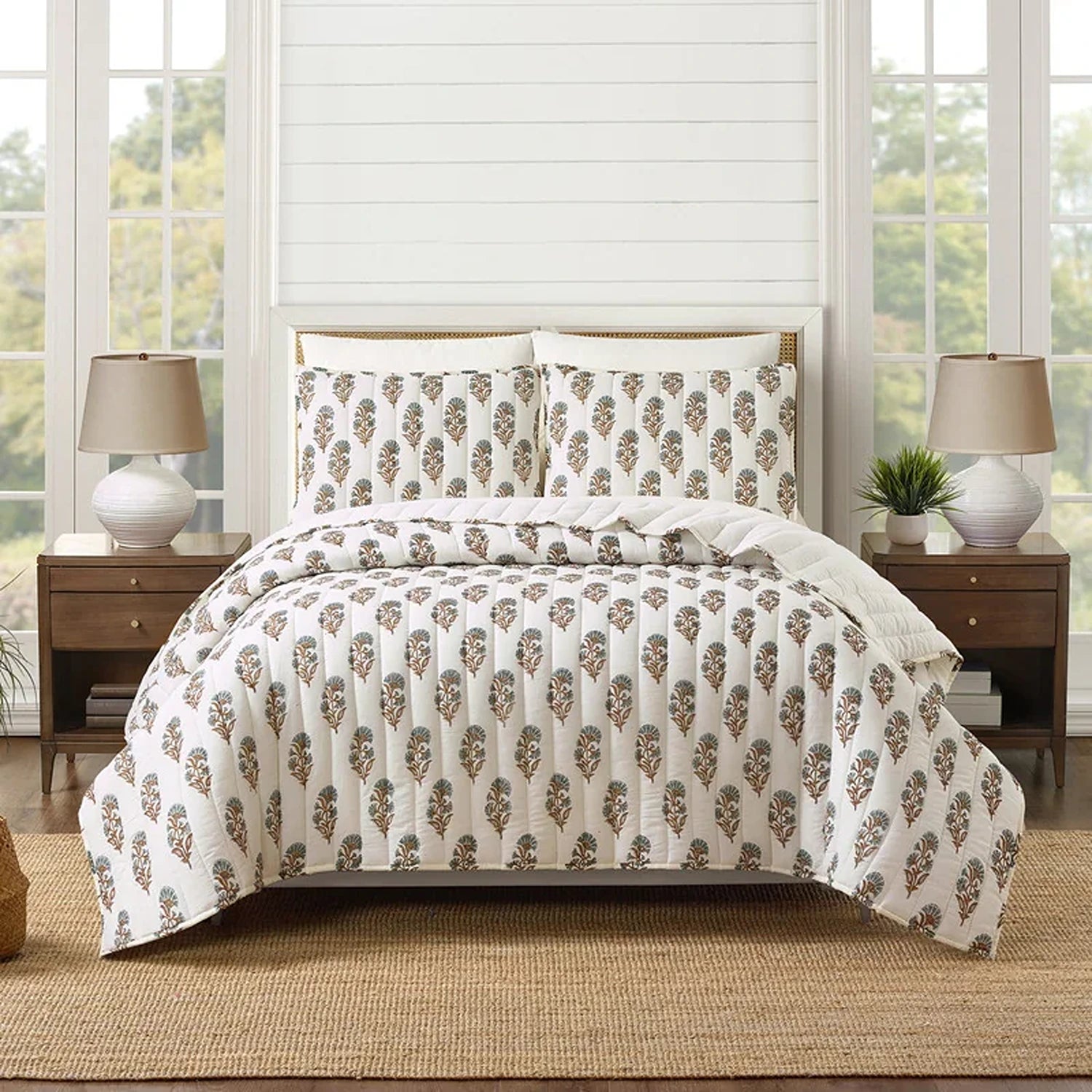 Mughal Flower Quilt - 3pc Set